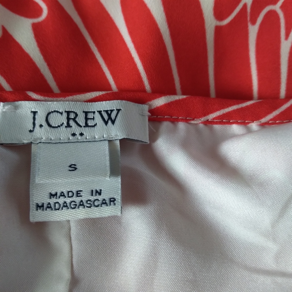 J. Crew Flutter Sleeve Size S Red And White - image 6